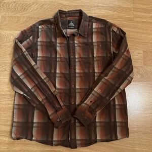 prAna Breathe Shirt Men's XL Multicolor Plaid Long Sleeve Button Up Outdoor